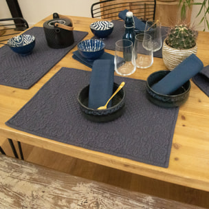 Set de table boutis - Gris anthracite