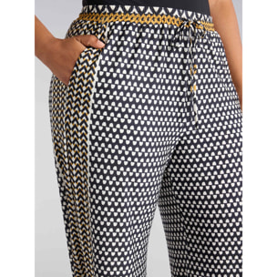 Fiorella Rubino - Pantaloni stampa tribal - Nero