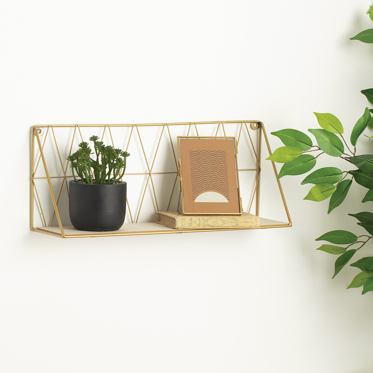 Etagère murale doré 48x20cm