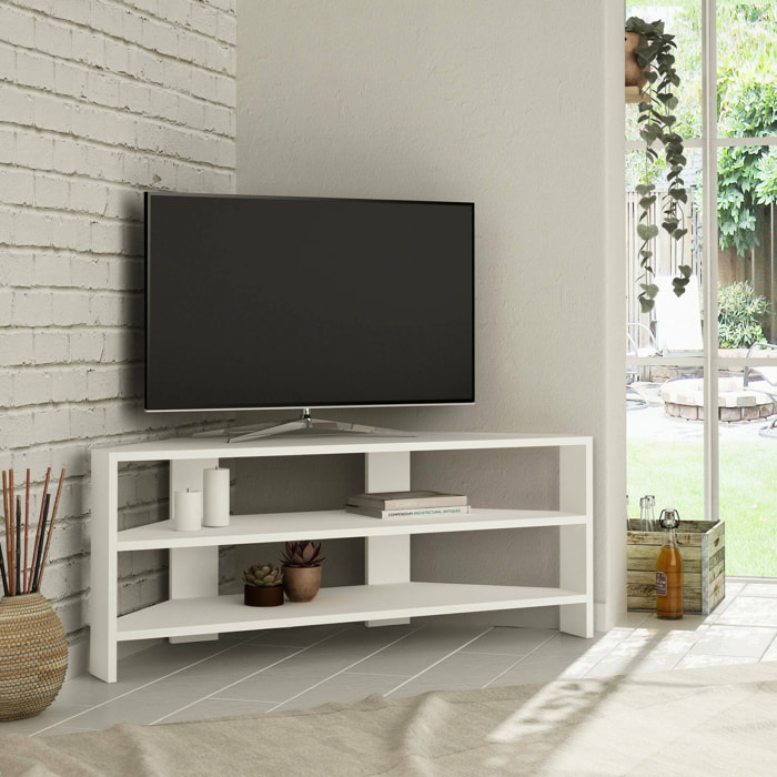 Mobile porta TV Naypyidaw, Credenza da soggiorno, Armadio basso per TV, Base parete attrezzata, 110x36 h45 cm, Bianco
