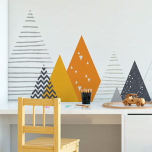 Stickers muraux enfants - Décoration chambre bébé - Autocollant Sticker mural géant enfant montagnes scandinaves ZOLKA