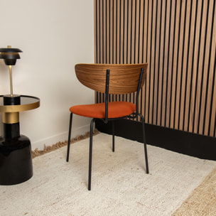 Lot de 2 chaises en bois et velours terracotta RIVA