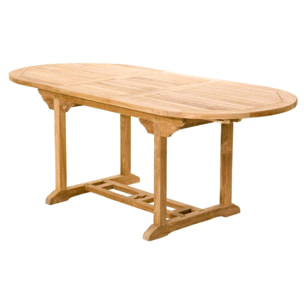 ADAGNA Table de jardin ovale et 4 chaises et 2 fauteuils en teck