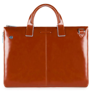 Piquadro Borsa sottile porta pc e porta iPad® in pelle con protezione antiurto, espandibile