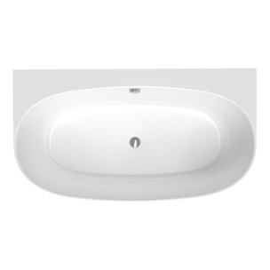Agnes 158x86 cm Baignoire autoportante en marbre coulé, sans pieds, blanc (SATAG1580)