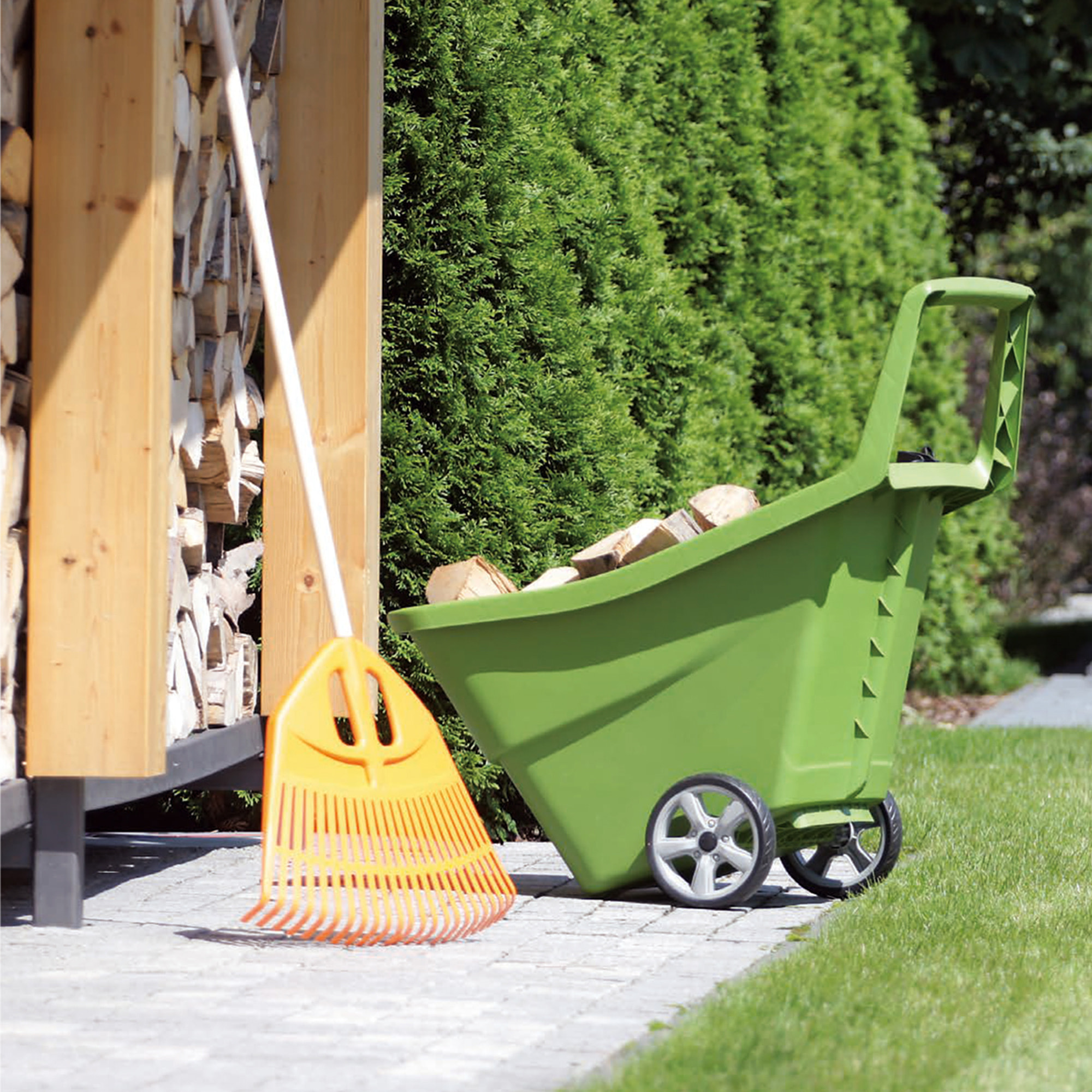 Carro de jardin Prosperplast "Load & Go" 95 L en color verde
