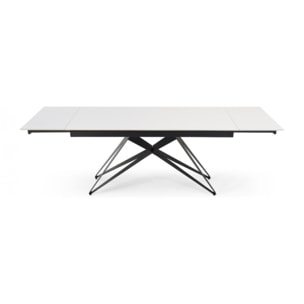 Table extensible en céramique blanc pure L160/240cm - 9 piètements - UNIK