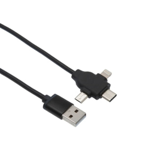 Câble duo APM 3 en 1 USB-C/Micro usb/Ligthning 1M50