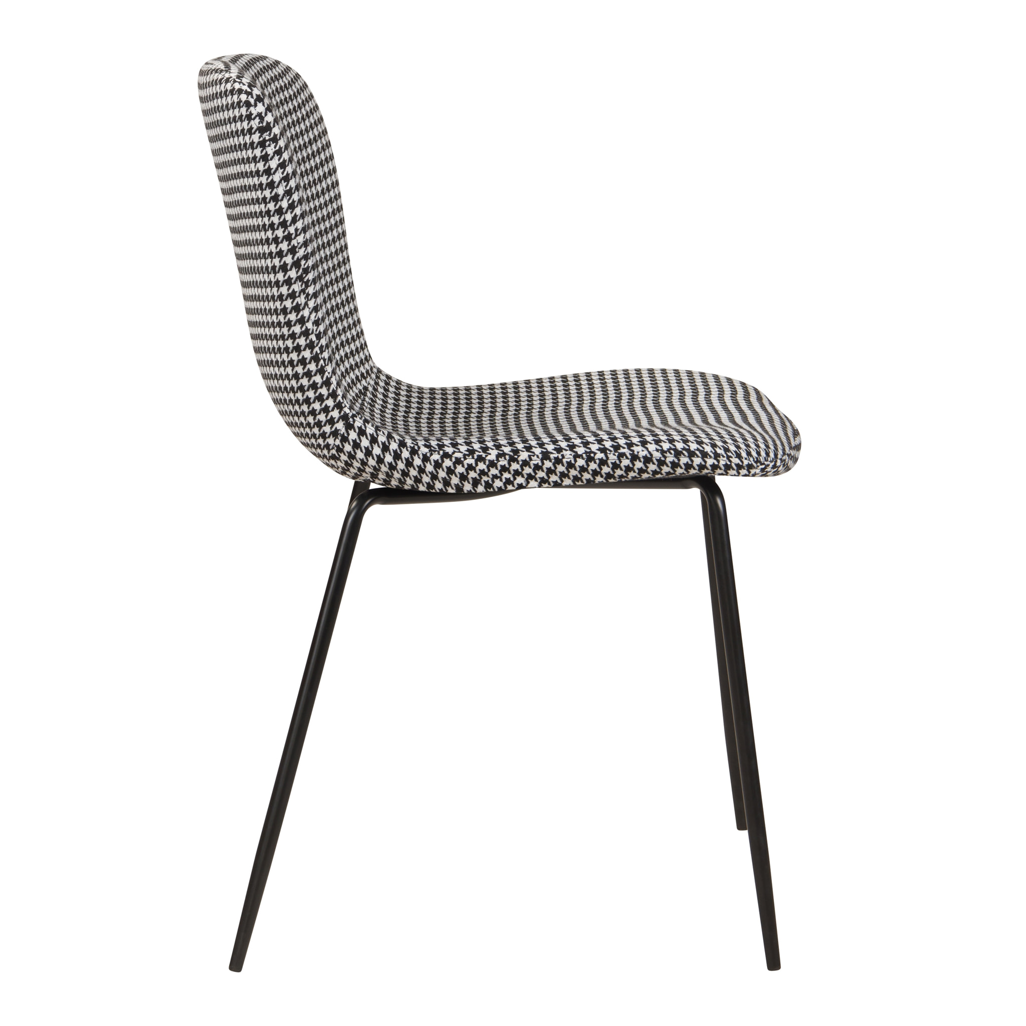 Lot de 2 chaises à motifs pied-de-poule et pieds en métal - Koko