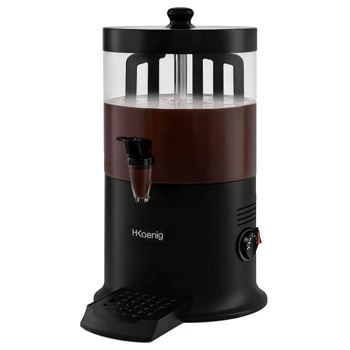 Dispensador de chocolate caliente, 6 L, 1200 W, negro