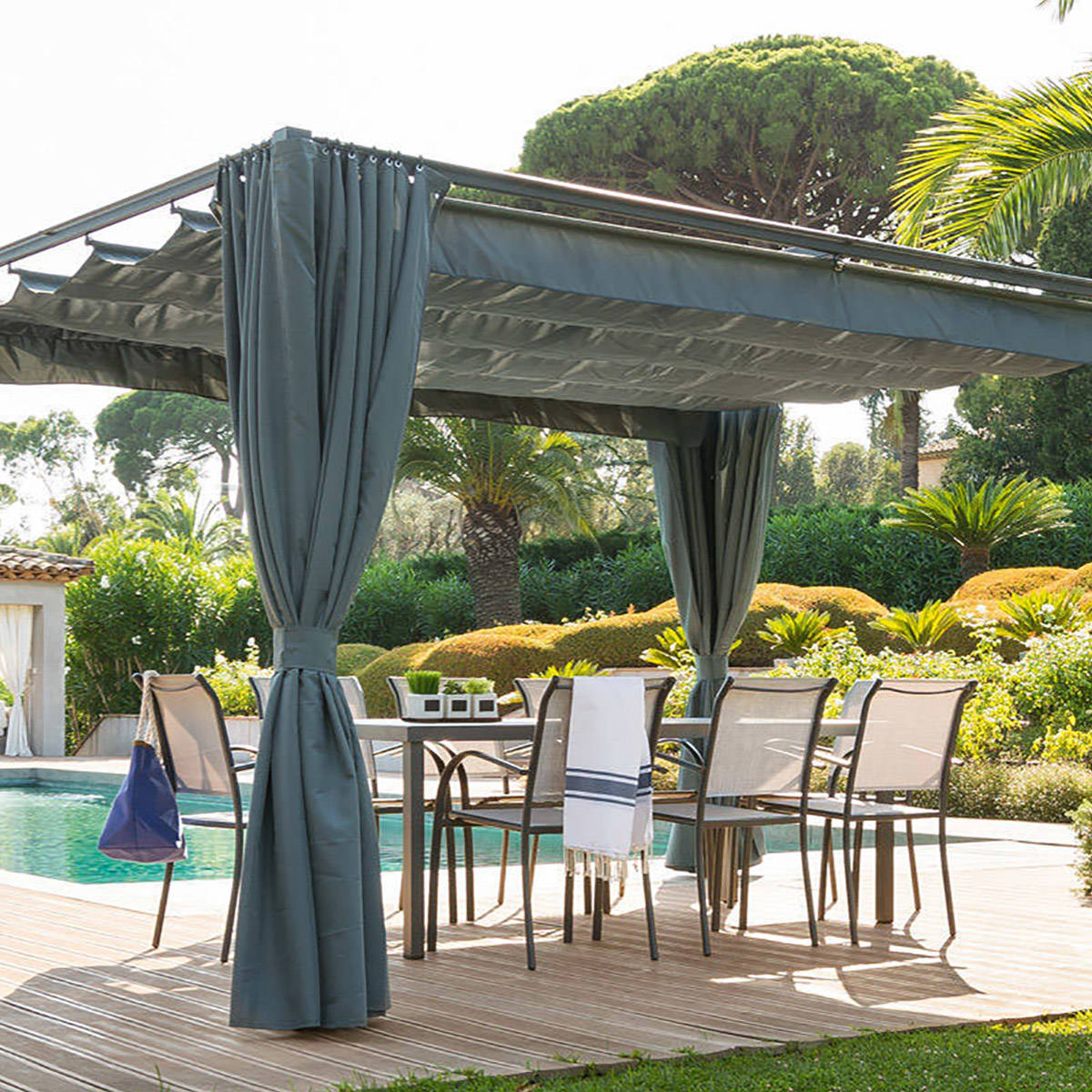 Toile de tonnelle "Palmeira" ardoise 4x3m en polyester