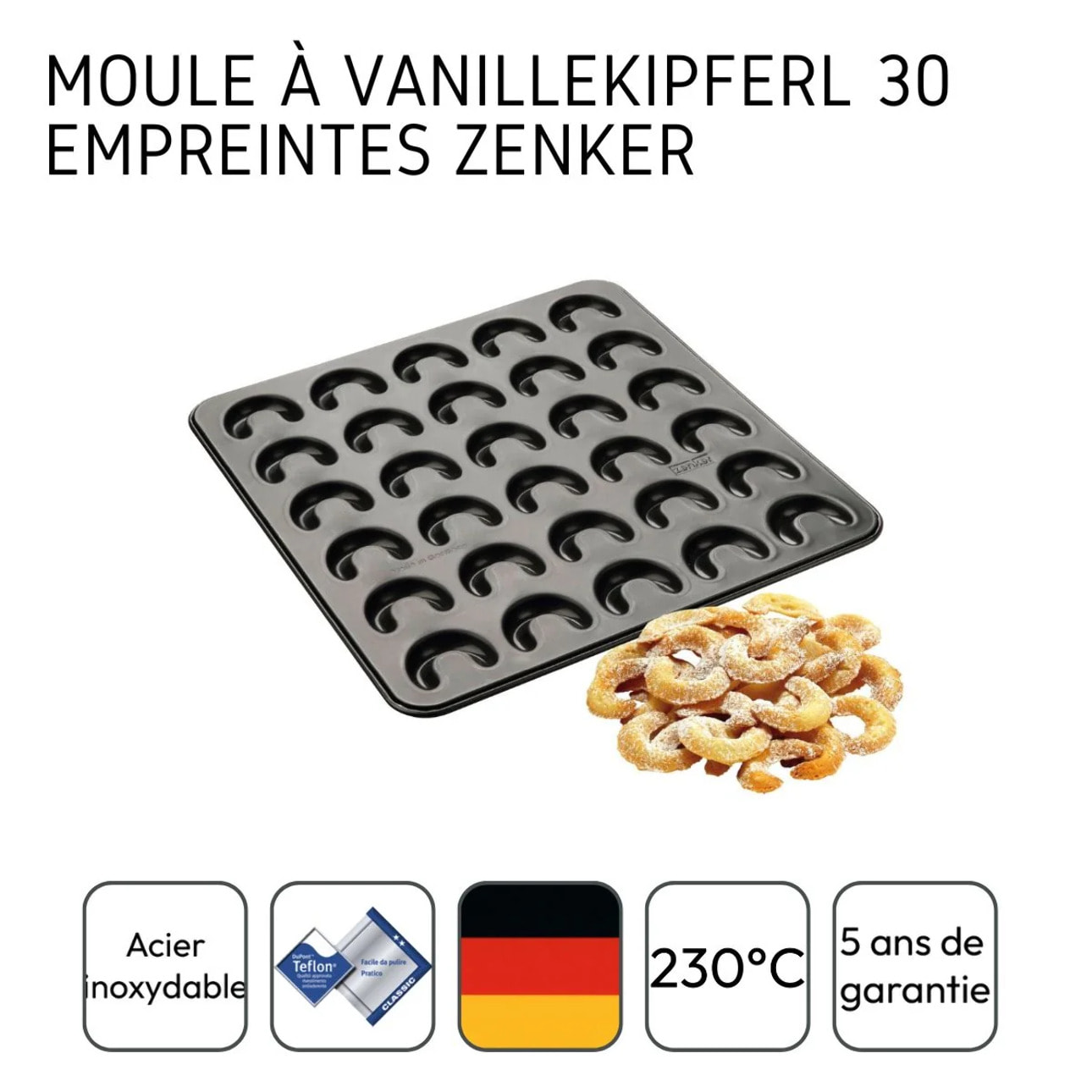 Plaque pour 30 croissants à la vanille 31 x 32 cm Zenker Special Creative