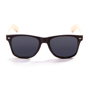 Gafas de sol OCEAN BEACH WOOD - Patillas en negro mate y bambú y / Ahumada