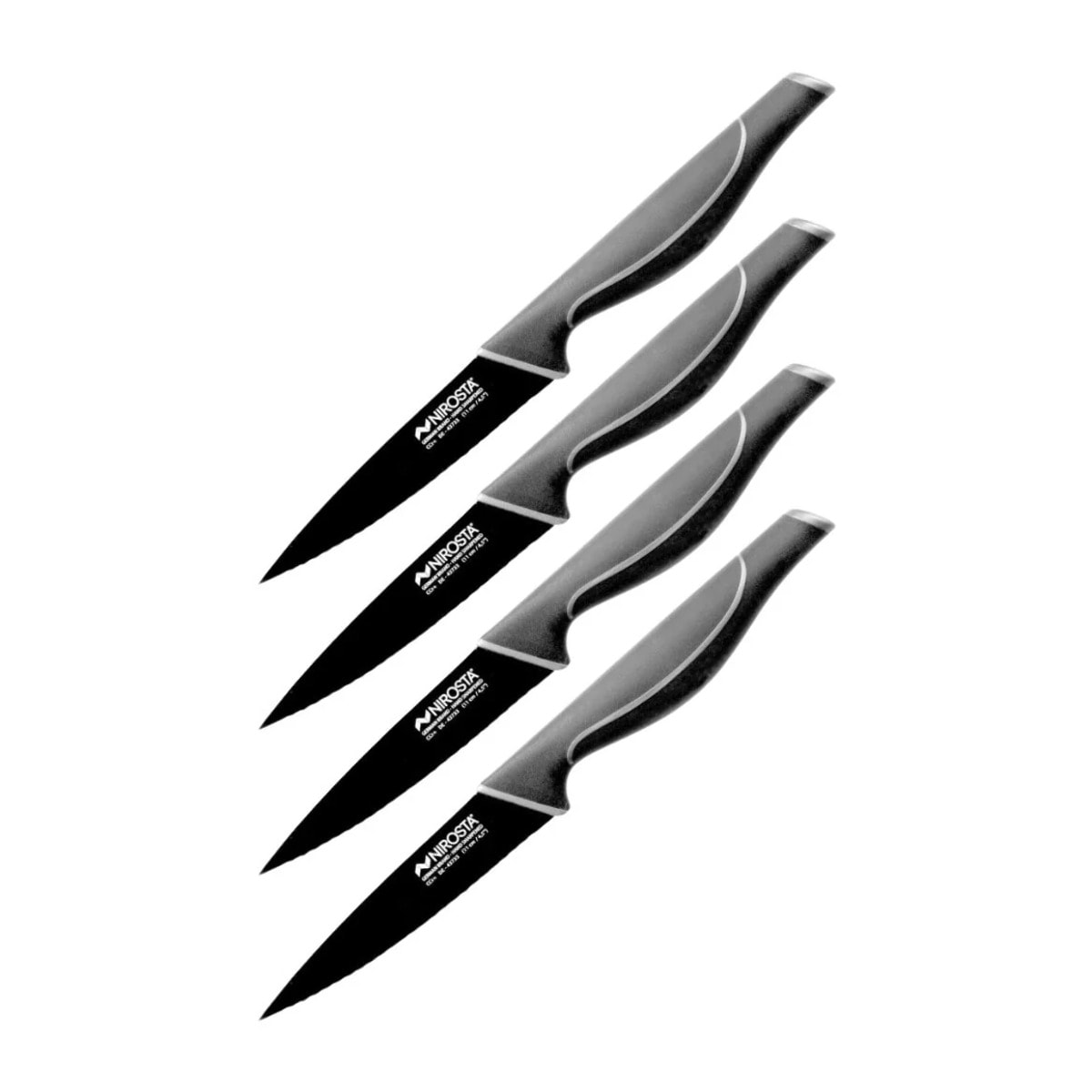 Ensemble de 4 Couteaux de cuisine cranté Nirosta Black Edition