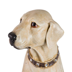 Figura Perro Labrador Resina Beige 20x29x40 Cm