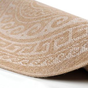COMILLA - Tapis intérieur/extérieur rond aspect jute beige