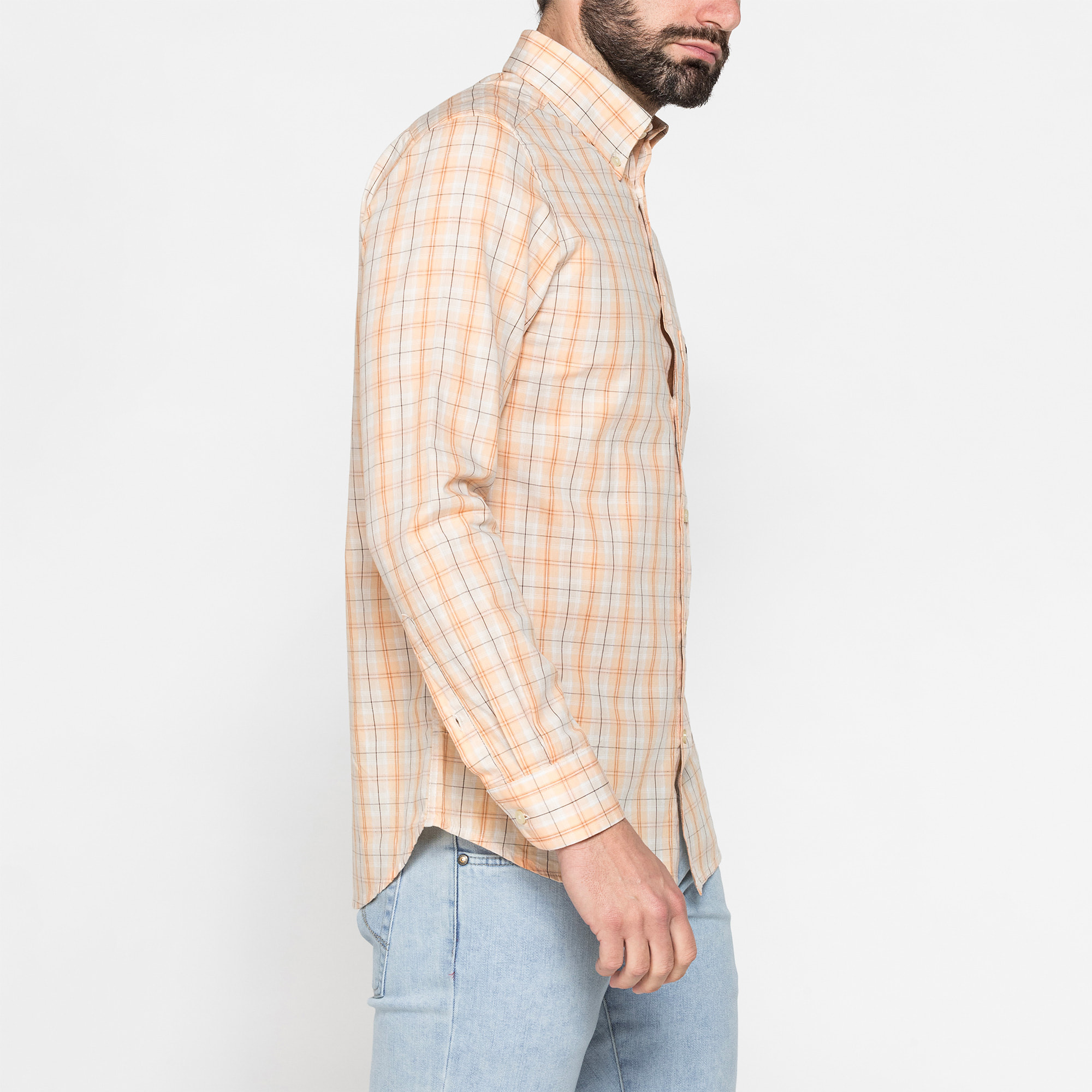 CAMICIA BUTTON-DOWN CON MANICA LUNGA E TASCHINO