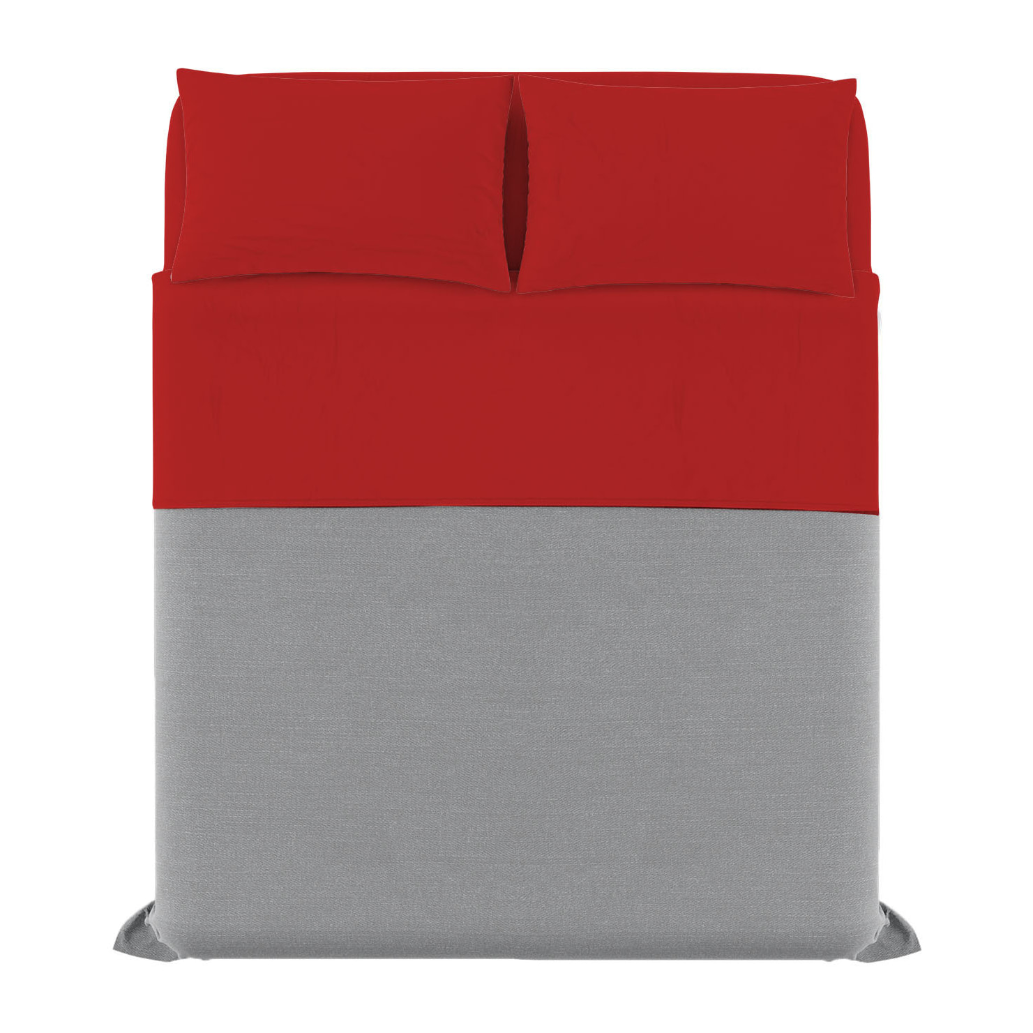 COMPLETO LETTO MAX COLOR MADE IN ITALY COTONE- ROSSO MATRIMONIALE