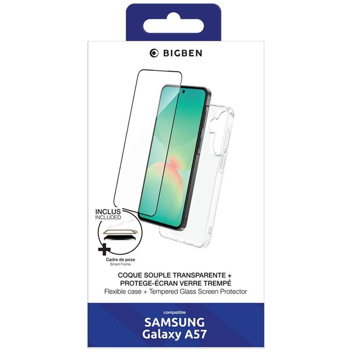 Coque BIGBEN CONNECTED A57 coque transparente +verre trempé GRS