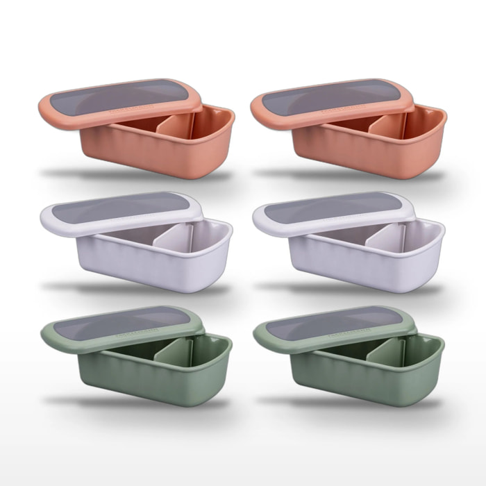 Lot de 6 Lunchboxes à compartiment réglable Fackelmann Storage
