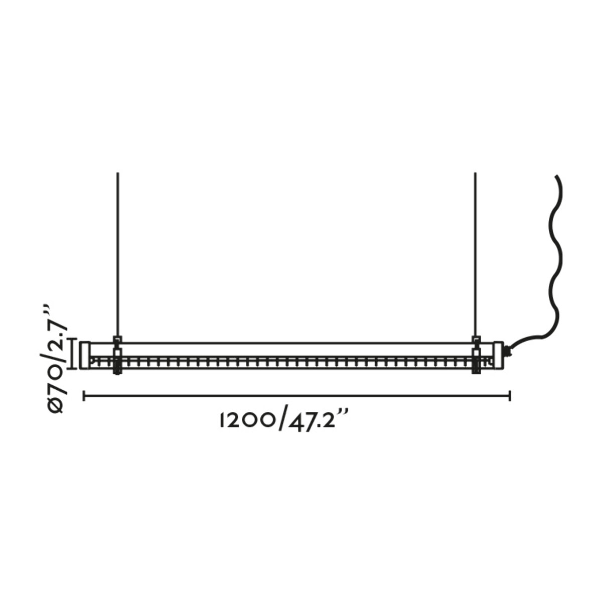 SCUBA LOUVER 1200 Lampe suspension noire 36W