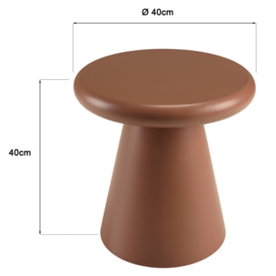 AGATHE - Table d'appoint ronde en bois peint terracotta D40cm