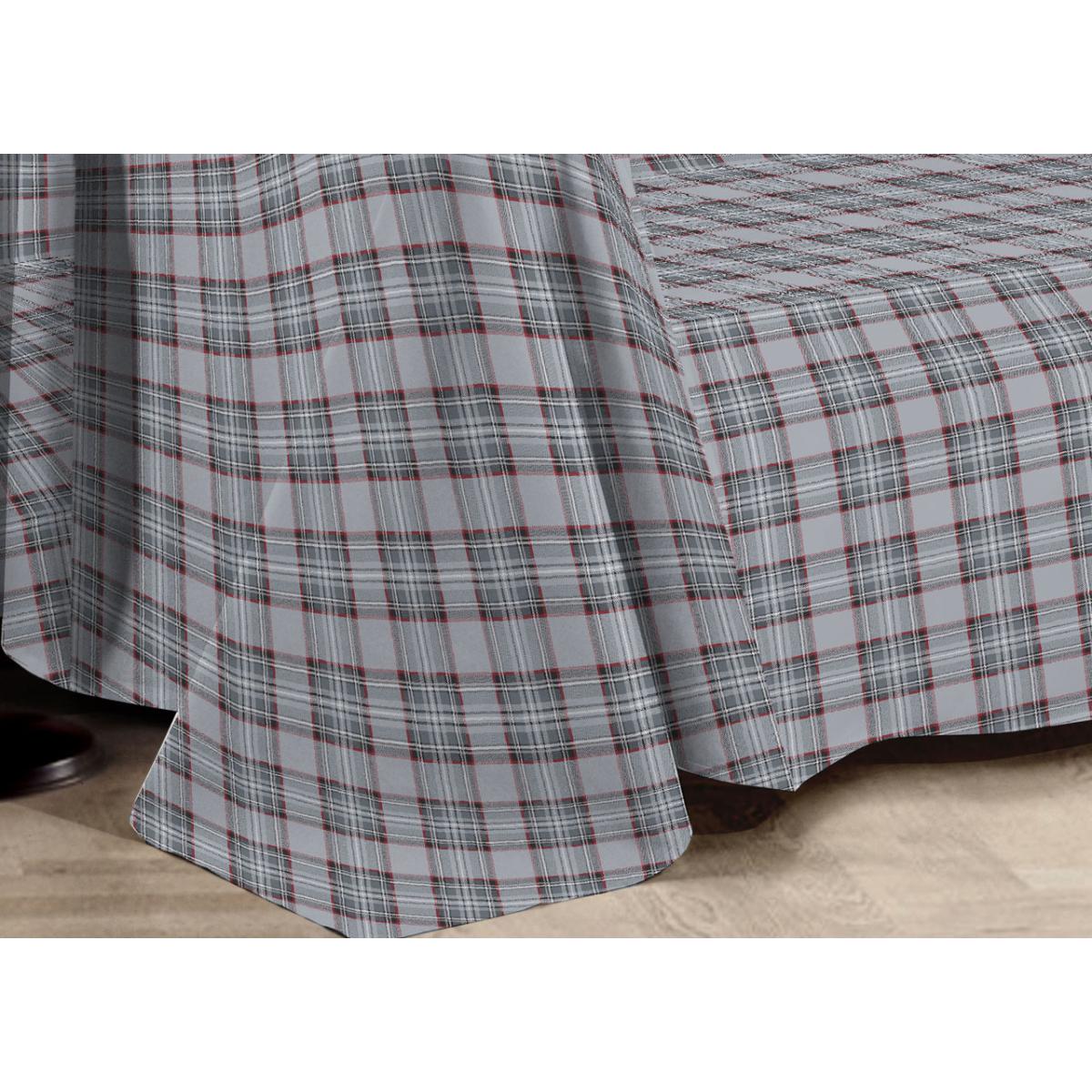 Telo Arredo Multiuso Copritutto 100% Cotone Tartan Grigio