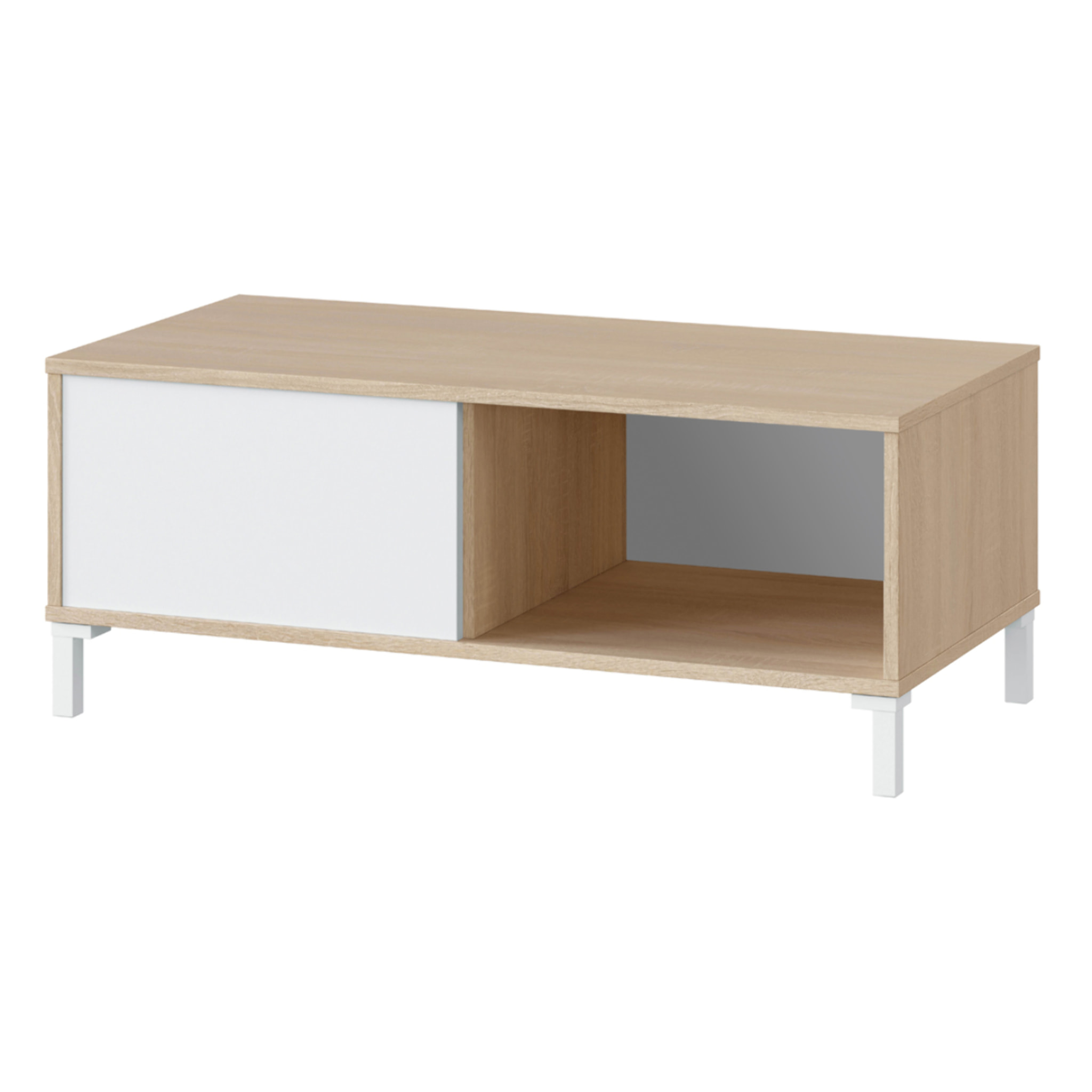 Mesa De Centro Auxiliar Urban Plus 40x100x50 Cm Roble Canadian / Blanco Artik