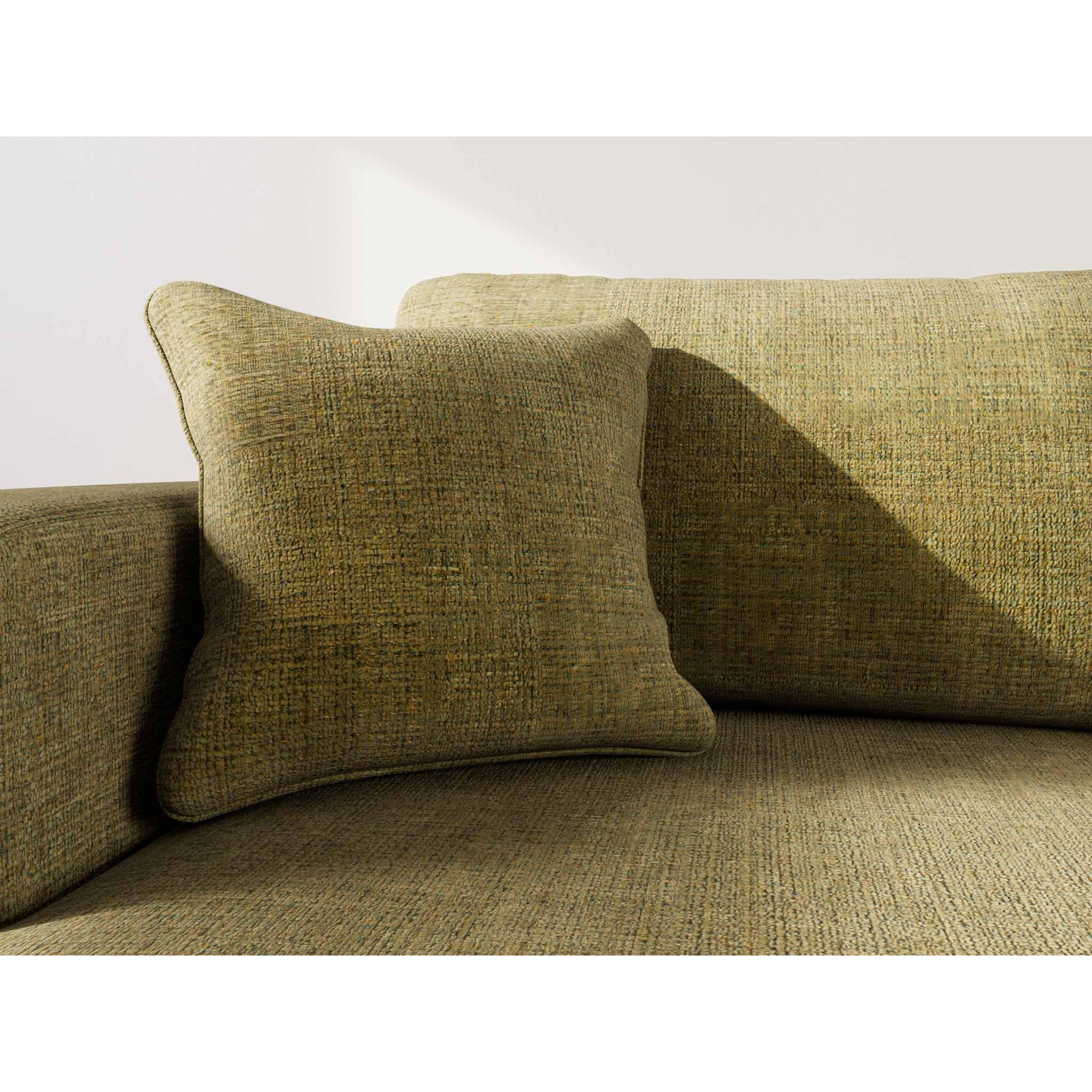 Miro - Canapé d'angle gauche 4 places convertible avec coffre en velours texturé - Vert Olive