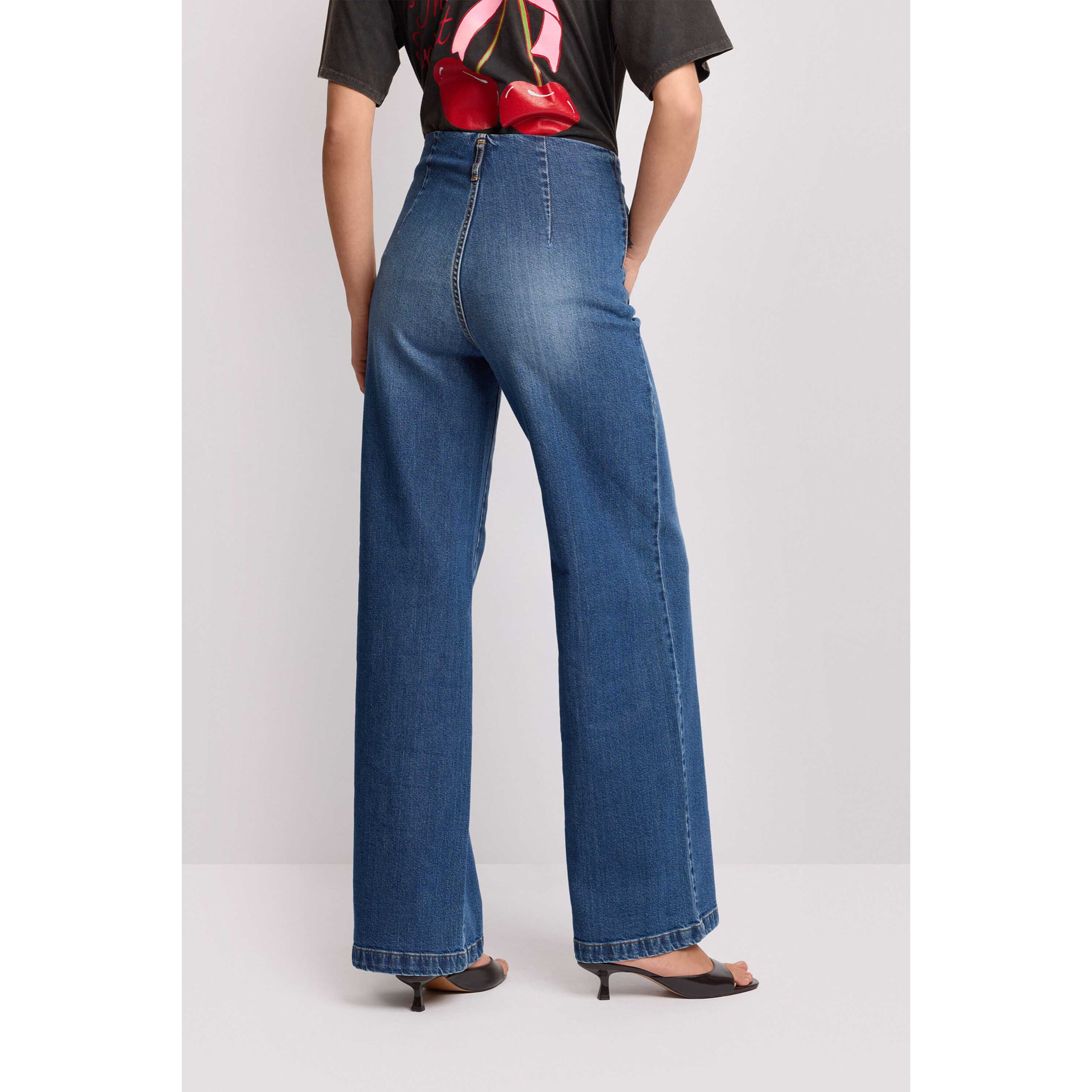 Kocca - Pantaloni wide leg a gamba larga Donna, Denim