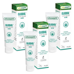 OLIOSEPTIL - Oliodol®- Baume apaisant - Enrichi en Cannabidiol (CBD), menthol & huiles essentielles - Apaise les gênes musculaires - 100% Vegan - 3 Tubes 50ml