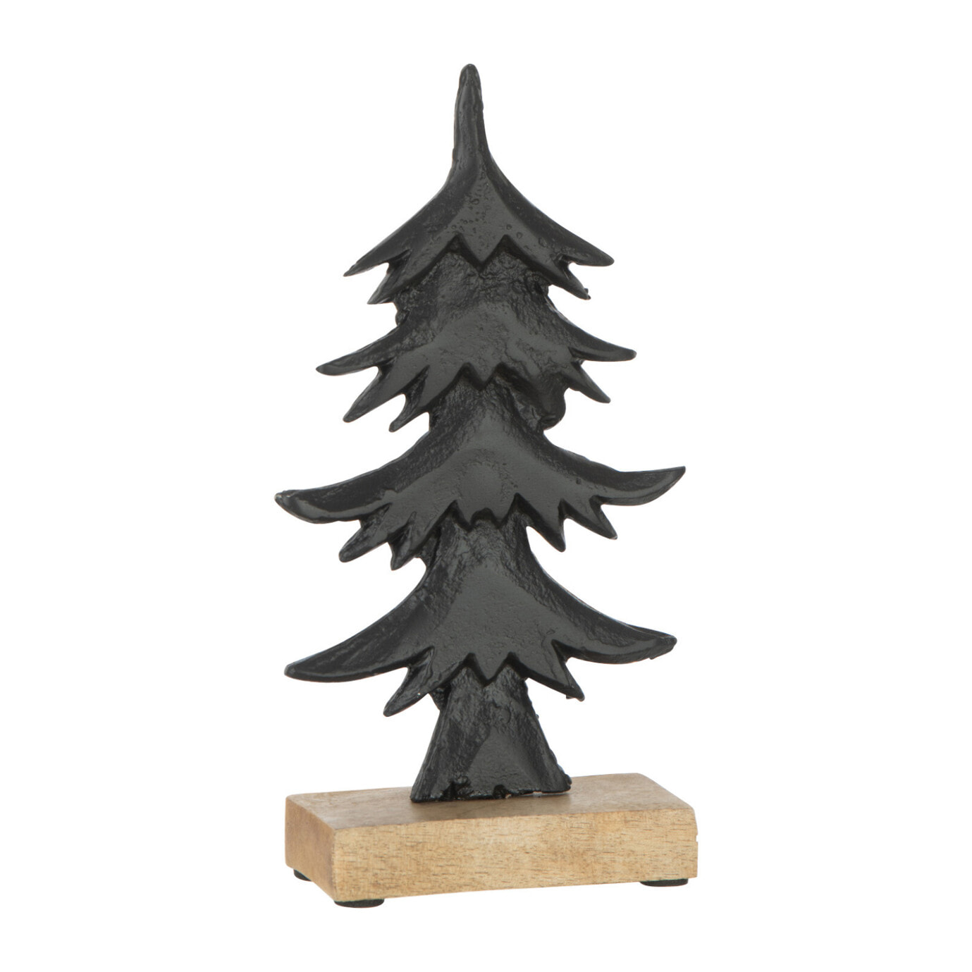 J-Line décoration Sapin Ori Sur Base - bois/aluminium - noir - large