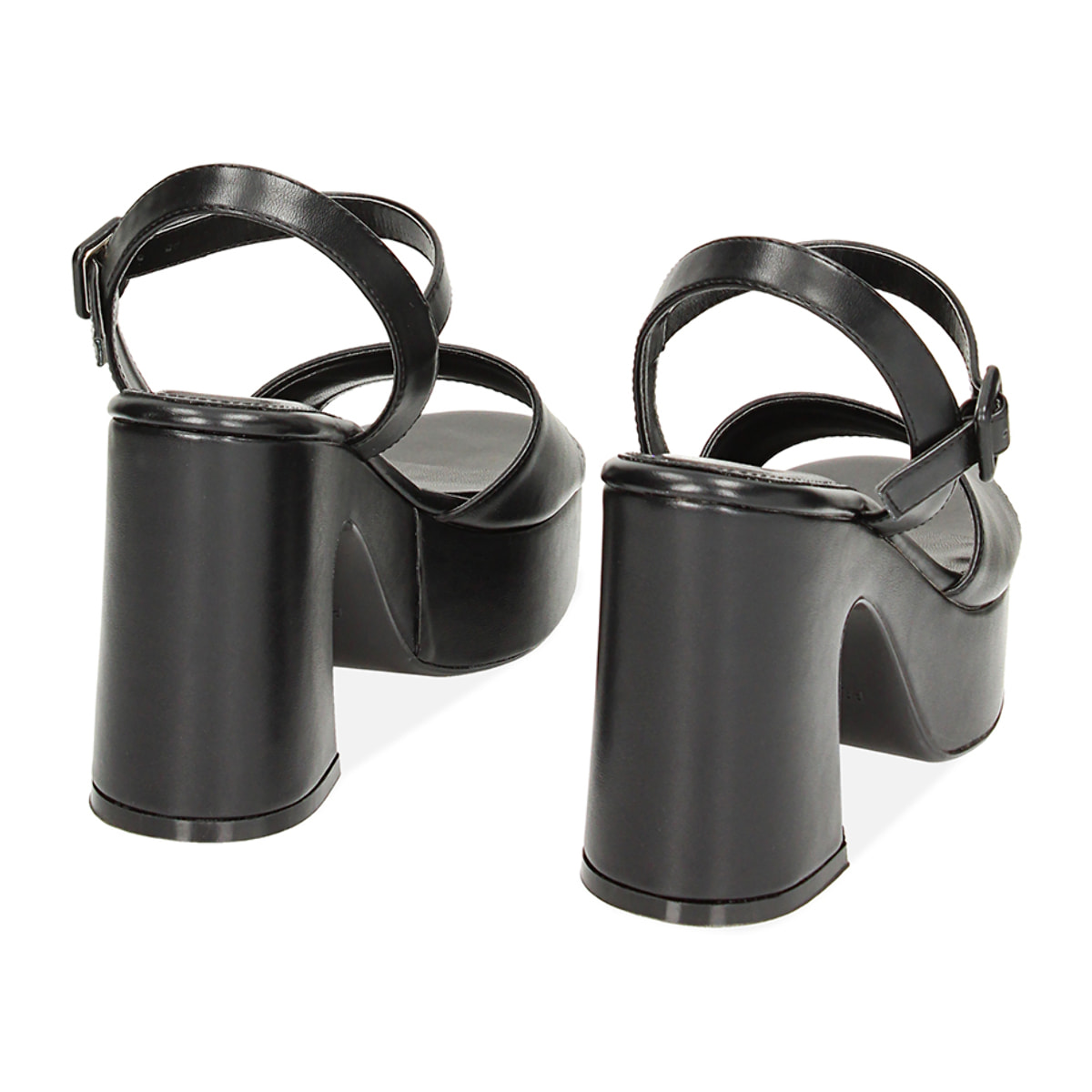 Sandali neri, tacco largo 10,5 cm
