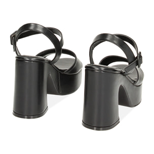 Sandali neri, tacco largo 10,5 cm