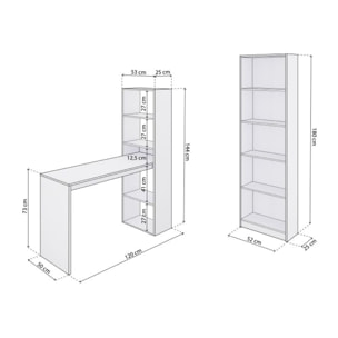 Pack escritorio y estantería Cosmic Plus Blanco Artik (Blanco Mate)