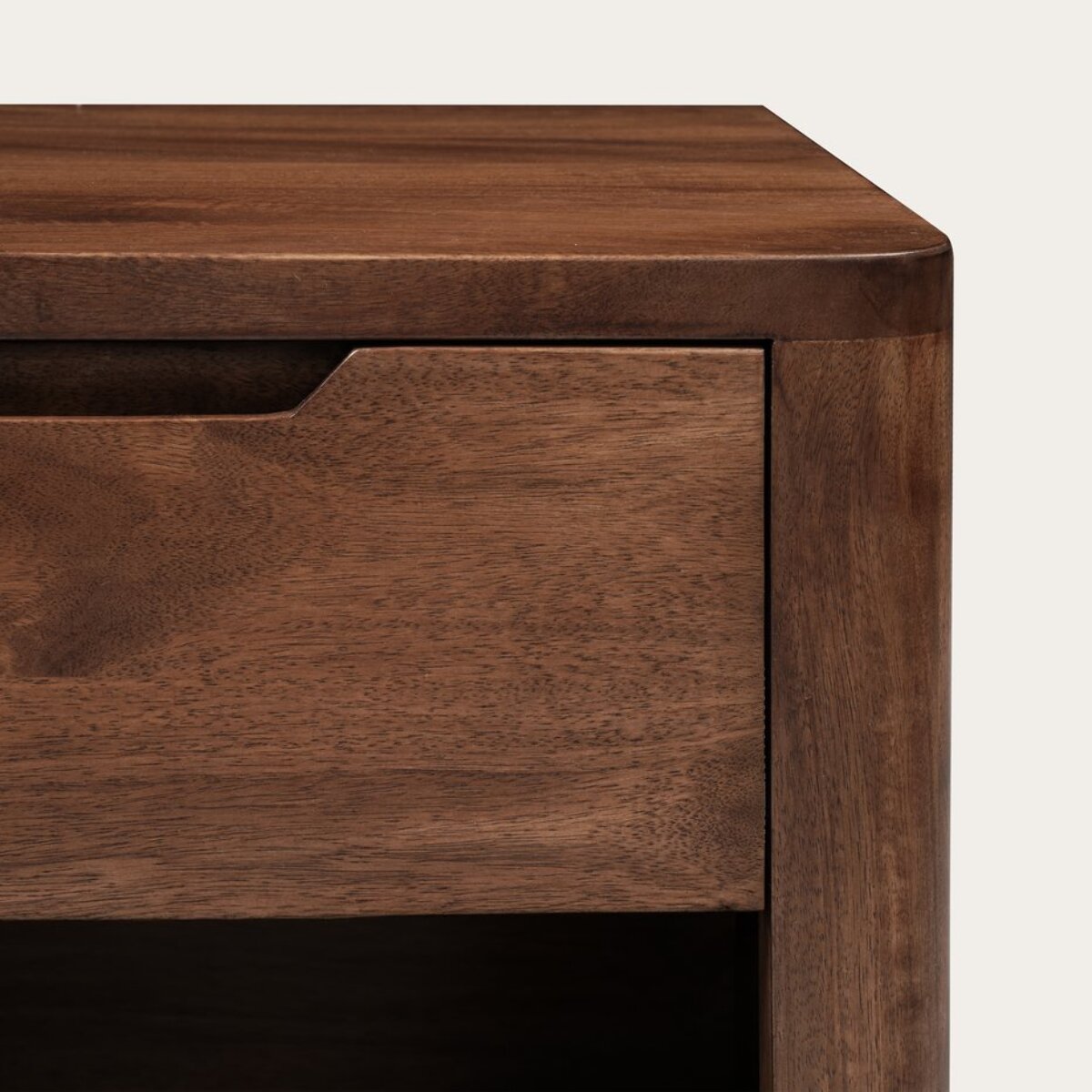 Table de chevet Syra -bois massif de mangue-couleur noyer 50 x 50 x 40 cm