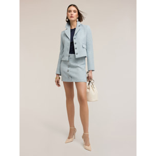 Motivi - Minifalda en tejido bouclé - Light - blue