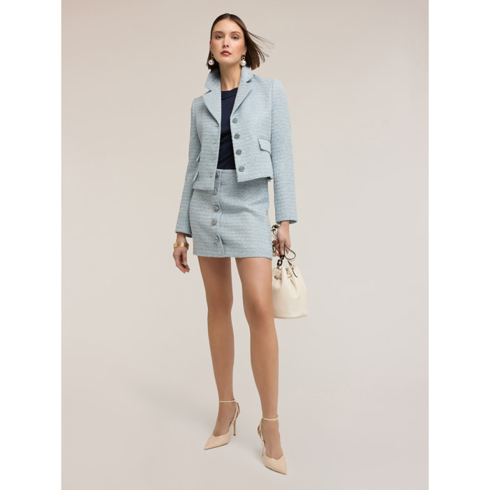 Motivi - Minifalda en tejido bouclé - Light - blue