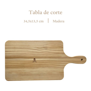 Tabla de corte de madera con mango ancho 39x19,5cm scalpers home