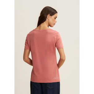 T-Shirt in jersey modal con Logo FY e Dettagli in Strass