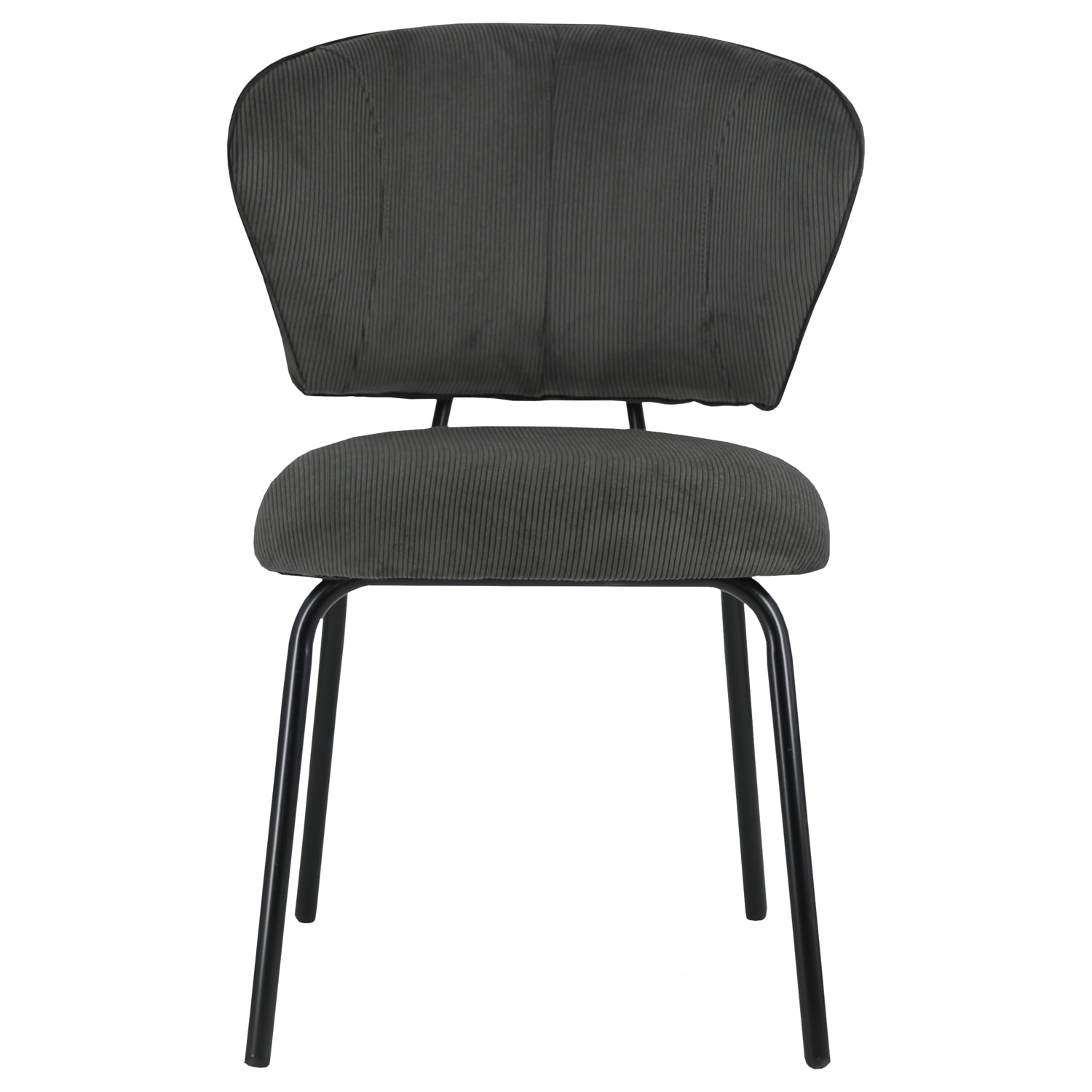 Lot de 2 chaises en velours côtelé gris foncé NILSA