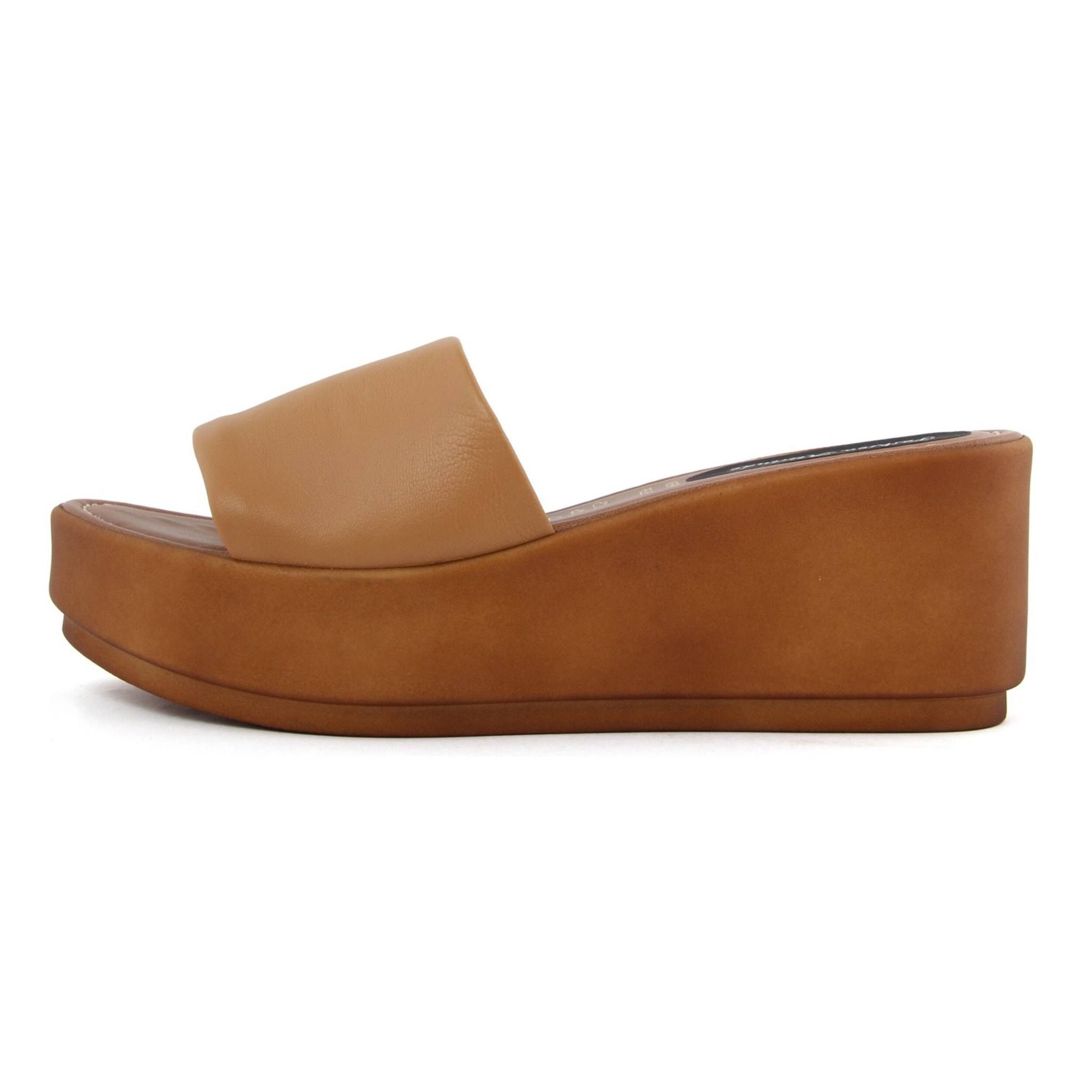 Sandali Donna In Pelle Colore Cuoio-Altezza Tacco: 6,7 cm