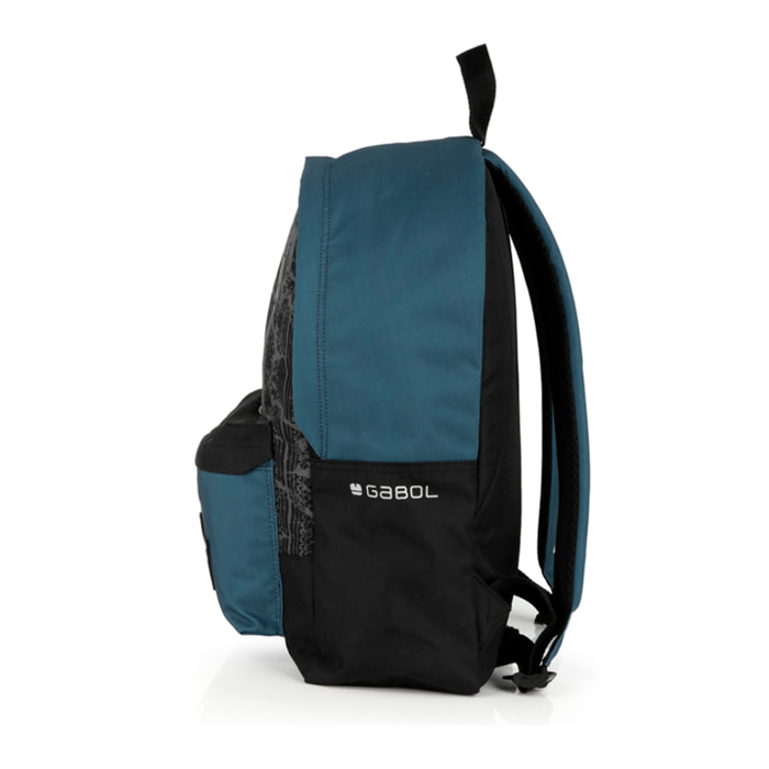 Mochila Gabol ROAD azul y negra y resistente al agua