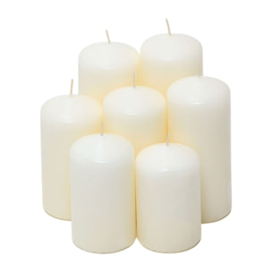 Well home set de velas blancas sin esencia: 7 tamaños surtidos en caja retractilada