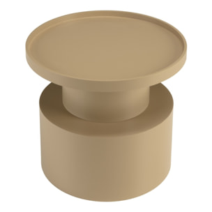 AGATHE - Table d'appoint ronde en bois peint taupe D45cm