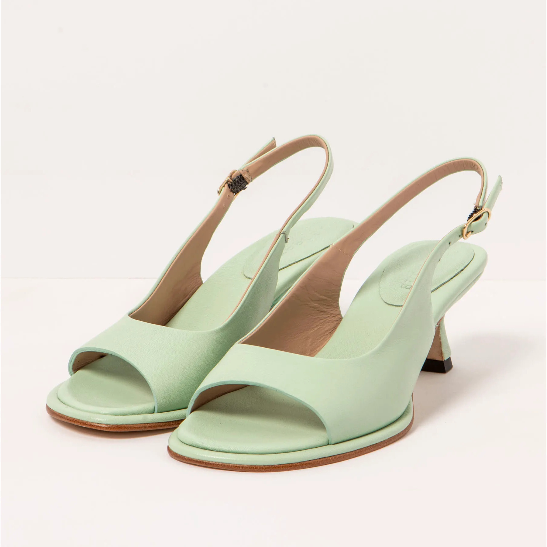 Sandalias con tacón S3165 NAPPA PASTEL GREEN/ GLERA color Pastel green