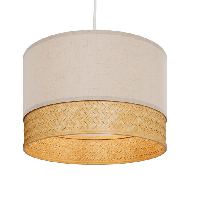 Suspension en bambou naturel, papier et métal D40 cm - Baikal
