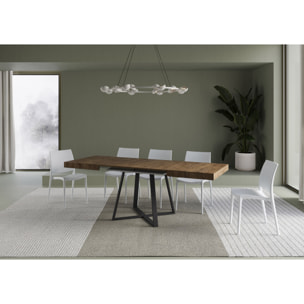 Mesa extensible 80x120/204 cm Abbraccio nogal patas antracita