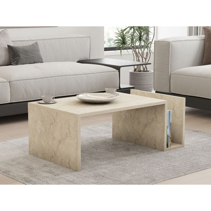Table basse rectangulaire 2 niches - NERIS