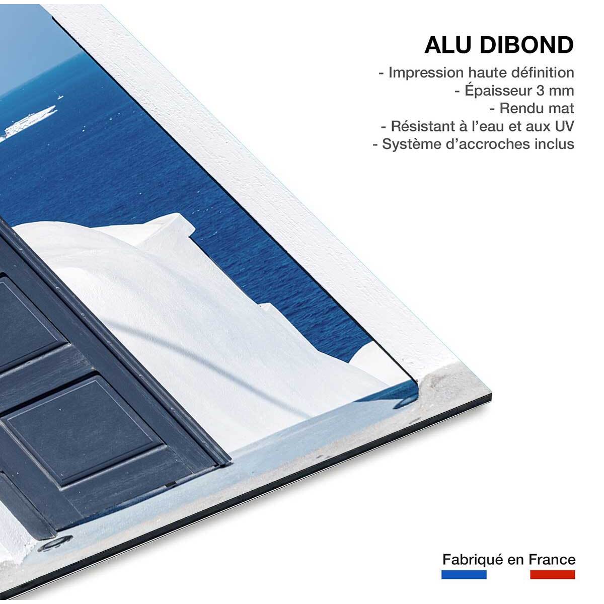 Tableau porte bleue oia Tableau alu Dibond